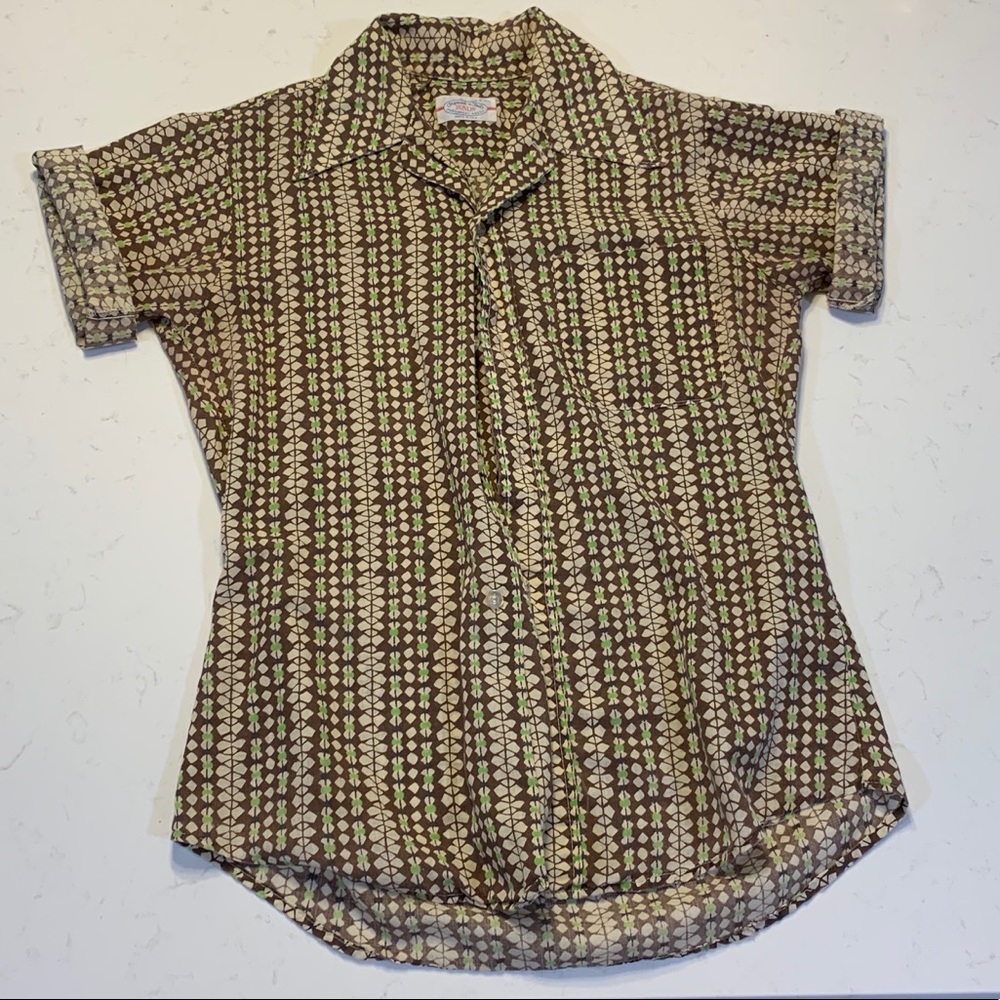 Donlin cute vintage collared button-down shirt SM